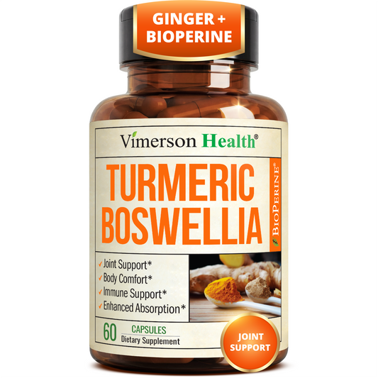 Boswellia Serrata Turmeric Curcumin Supplement: Organic Tumeric, Boswellia Extract, Ginger & BioPerine for Max Absorption – Inflammation & Joint Supplements for Men & Women – Non-GMO – 60 Capsules