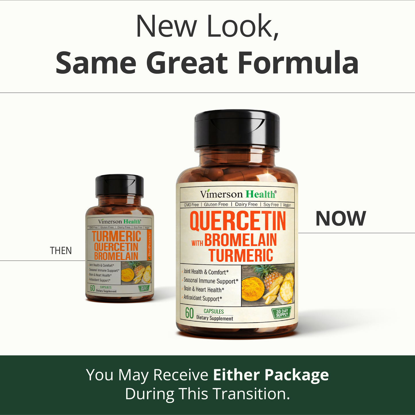 Quercetin with Bromelain Turmeric Curcumin Supplement – Triple Action: Allergy Relief, Inflammation and Joint Support with Organic Tumeric + Bioperine for Max Absorption – 60 Quercetin 500mg Capsules