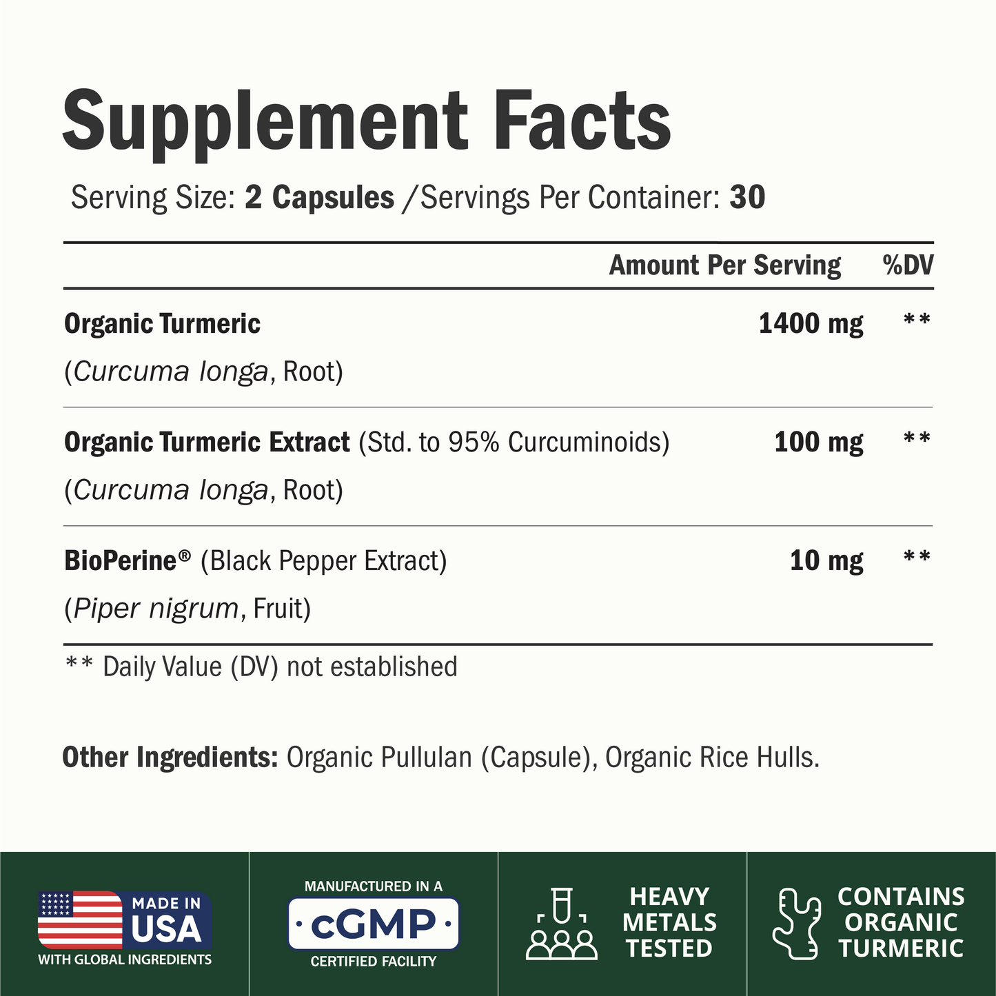 Turmeric Curcumin Supplement – 1400mg Organic Turmeric Curcumin with Black Pepper Extract for Max Absorption – Digestive & Joint Supplements for Men & Women w. Tumeric Extract & Bioperine – 60 Caps