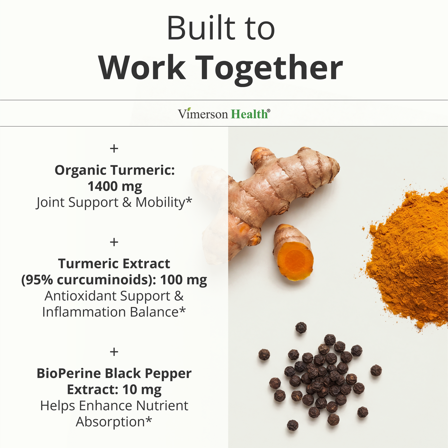 Turmeric Curcumin Supplement – 1400mg Organic Turmeric Curcumin with Black Pepper Extract for Max Absorption – Digestive & Joint Supplements for Men & Women w. Tumeric Extract & Bioperine – 60 Caps
