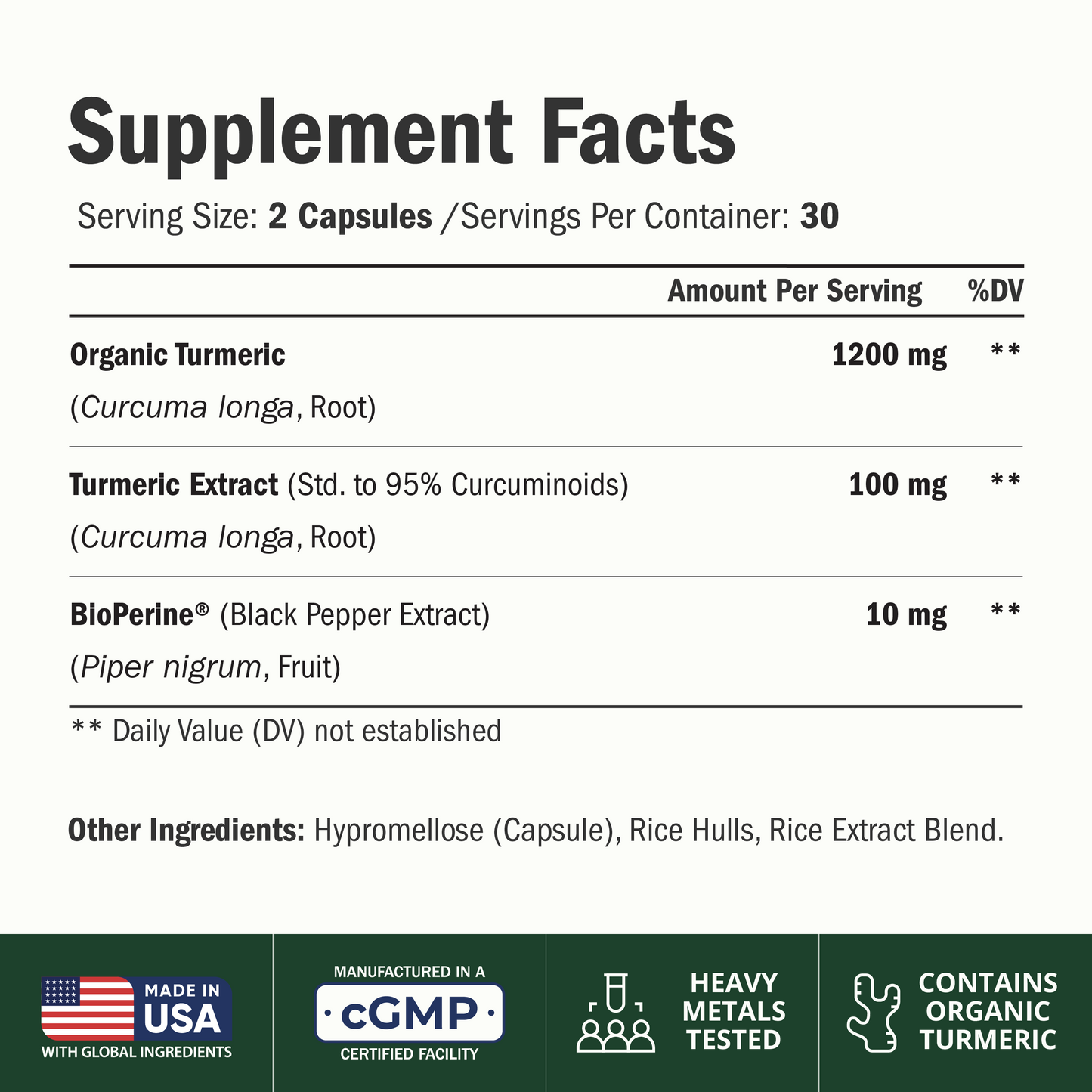 Turmeric Curcumin Supplement – 1200mg Organic Turmeric Curcumin with Black Pepper Extract for Max Absorption – Digestive & Joint Supplements for Men & Women w. Tumeric Extract & Bioperine – 60 Caps