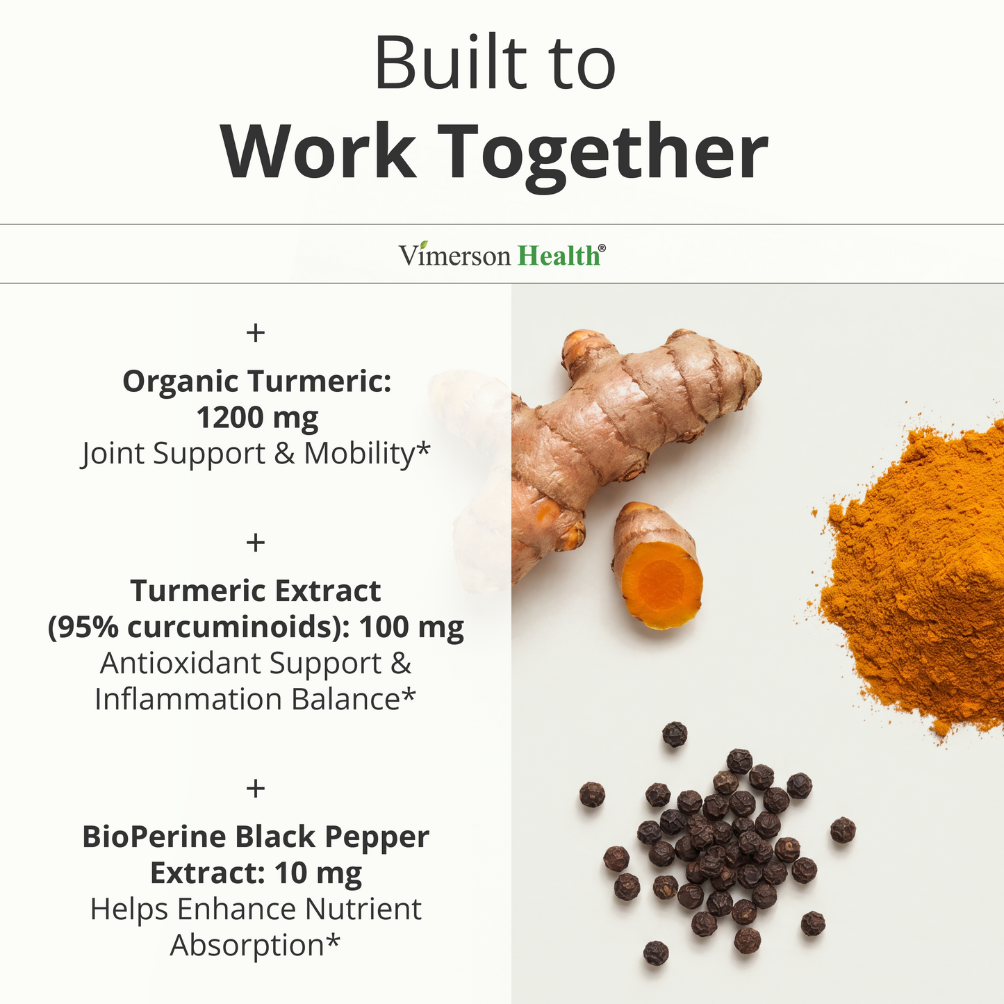 Turmeric Curcumin Supplement – 1200mg Organic Turmeric Curcumin with Black Pepper Extract for Max Absorption – Digestive & Joint Supplements for Men & Women w. Tumeric Extract & Bioperine – 60 Caps
