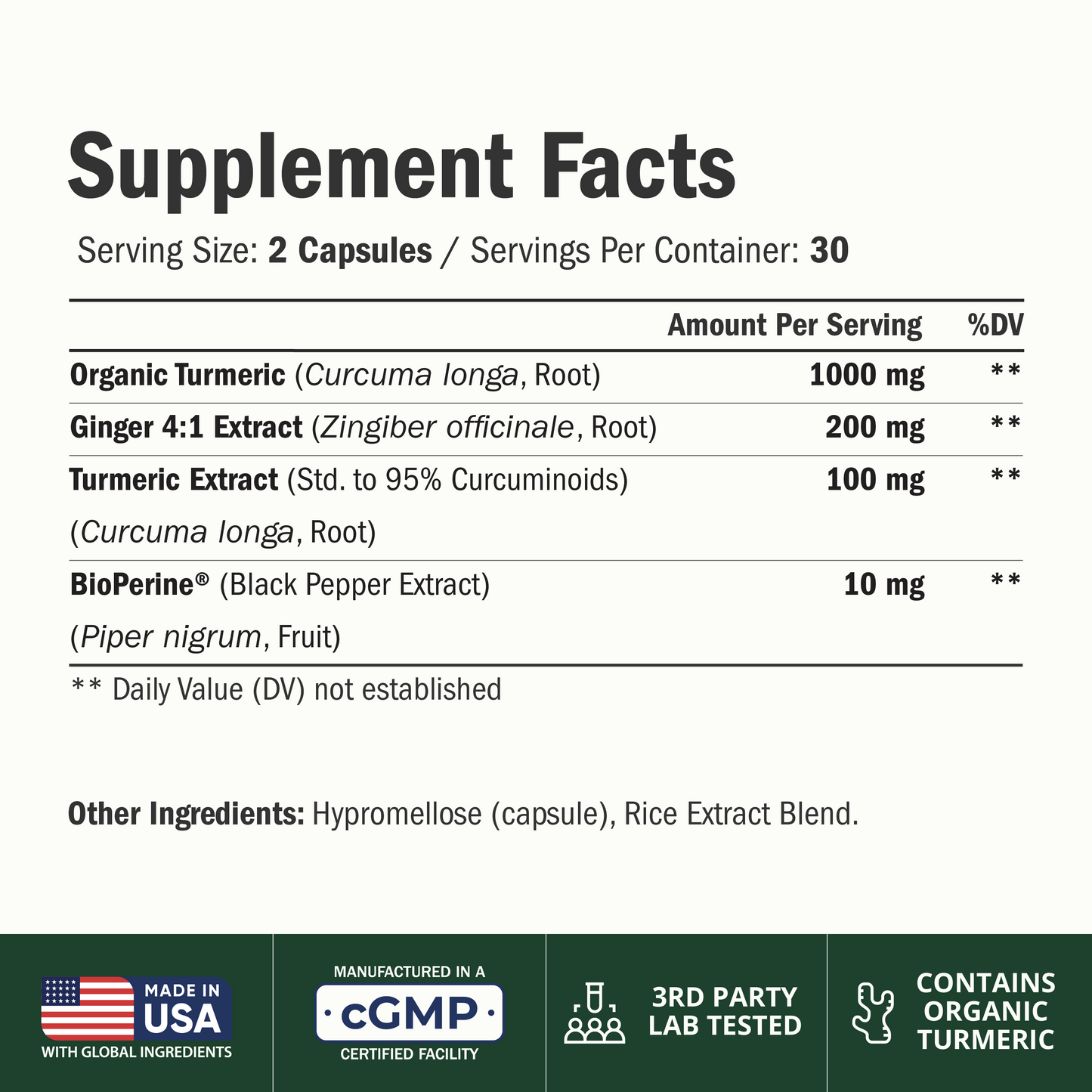 Turmeric and Ginger Supplement with Organic Tumeric for Daily Joint Support, Digestive & Immune Health – with Ginger & Black Pepper Extract (BioPerine) for Enhanced Absorption – Non-GMO – 60 Capsules