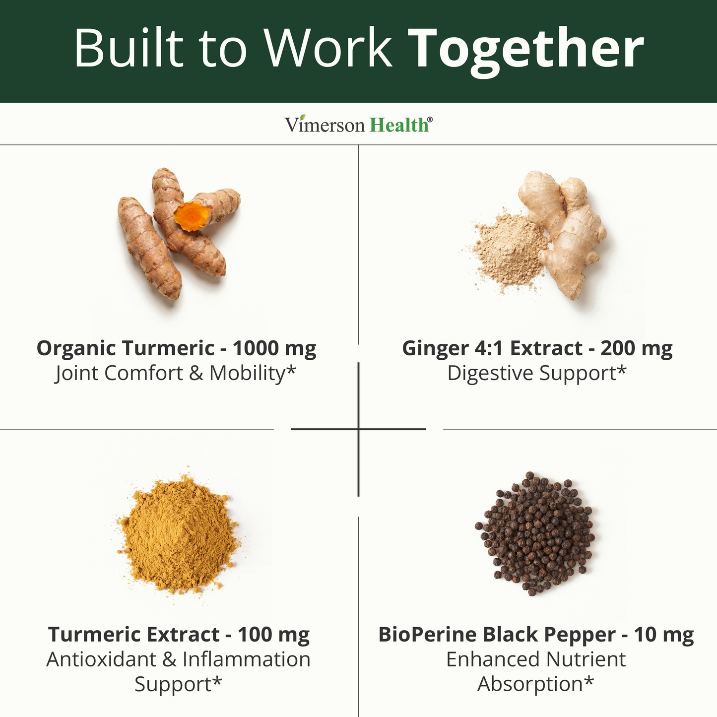 Turmeric and Ginger Supplement with Organic Tumeric for Daily Joint Support, Digestive & Immune Health – with Ginger & Black Pepper Extract (BioPerine) for Enhanced Absorption – Non-GMO – 60 Capsules