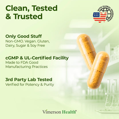 Turmeric Curcumin Supplement with Green Tea Extract (ECGC) & Vitamin C for Joint Health, Energy & Inflammation Balance - Organic Tumeric Curcumin with Black Pepper - Gluten-Free, Non-GMO - 60 Capsules