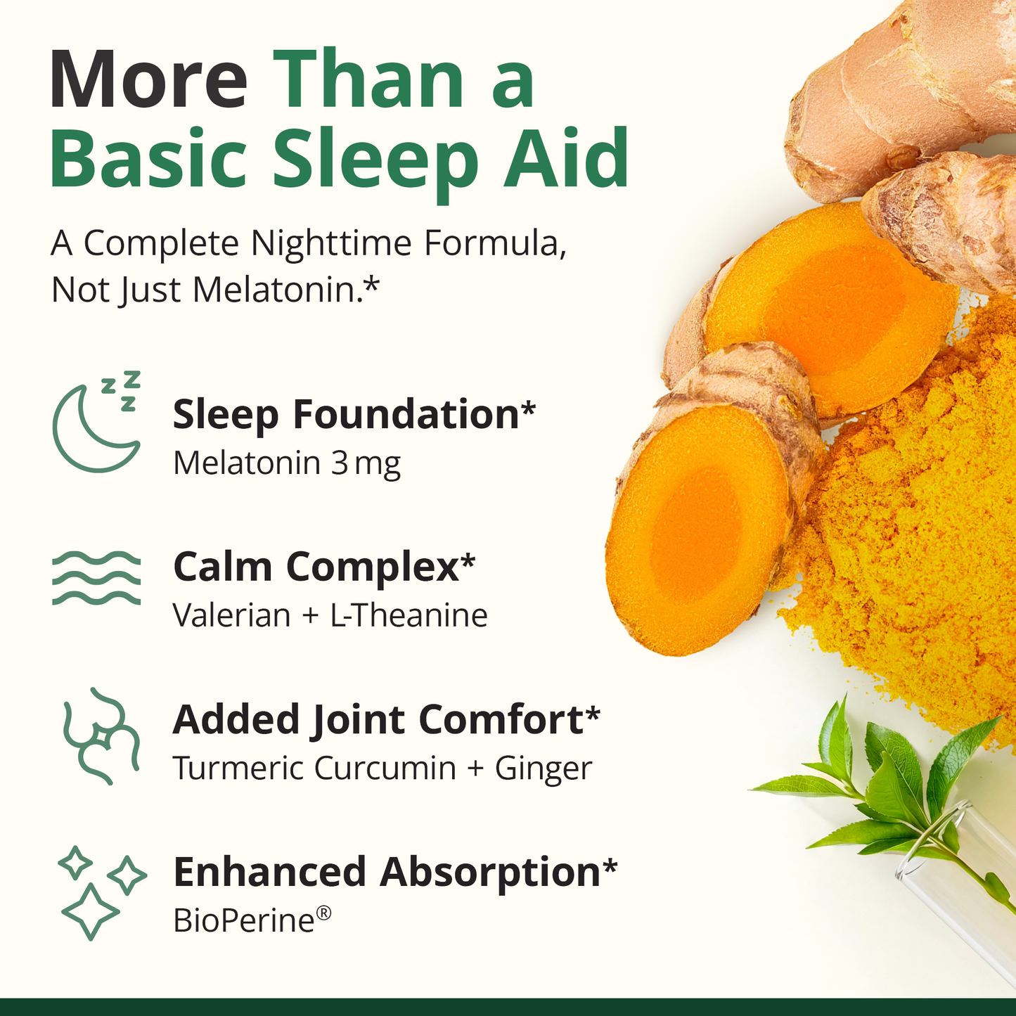 Valerian Root for Sleep – Melatonin 3mg Sleep Aid with L-Theanine – Organic Turmeric Curcumin Supplement with Ginger & Black Pepper for Daily Calm and Stress Relief Support – 60 Capsules