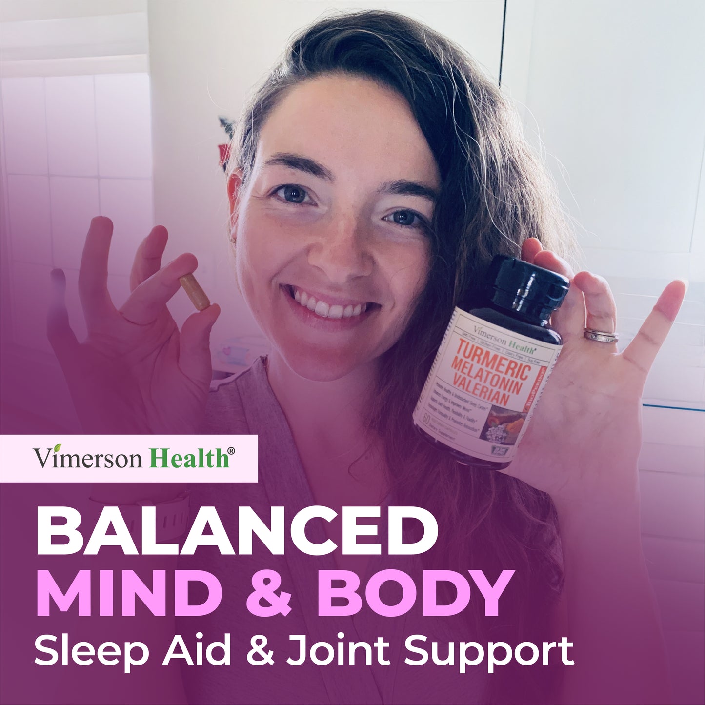 Melatonin Sleep Aid with L Theanine & Valerian Root – Turmeric Supplement – Turmeric Curcumin with Ginger & Black Pepper – L-Theanine & Melatonin 3mg for Sleep, Calm and Stress Relief – 60 Capsules