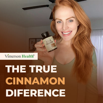 Organic Ceylon Cinnamon Capsules - Ceylon True Cinnamon Supplements (Canela de Ceylan) for Inflammation Balance, Cognitive Function, Metabolic, Antioxidant Support. Non-GMO. Vegan. 60 Caps Made in USA