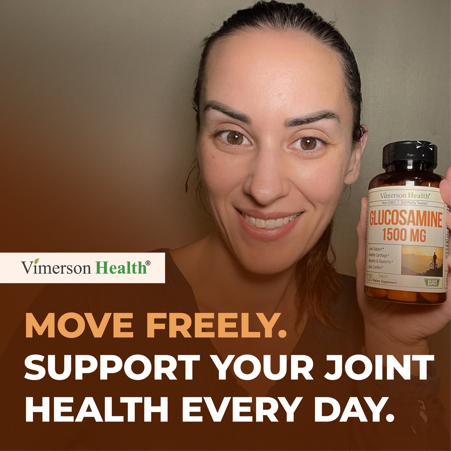 Glucosamine Sulfate 1500mg w/Potassium – FSA Eligible Joint Support Supplement for Cartilage, Bone & Joint Health, Occasional Discomfort Relief for Back, Knees & Hands – Glucosamine Complex 120 Tabs