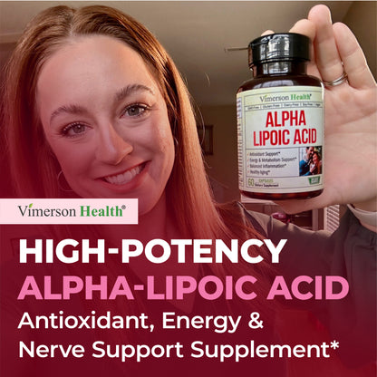 Alpha Lipoic Acid – High Potency 650mg ALA Supplement for Nerve and Brain Health, Antioxidant Support and Healthy Aging Aid – Vegan & Non-GMO – Stronger Than Alpha Lipoic Acid 600mg – 60 Capsules
