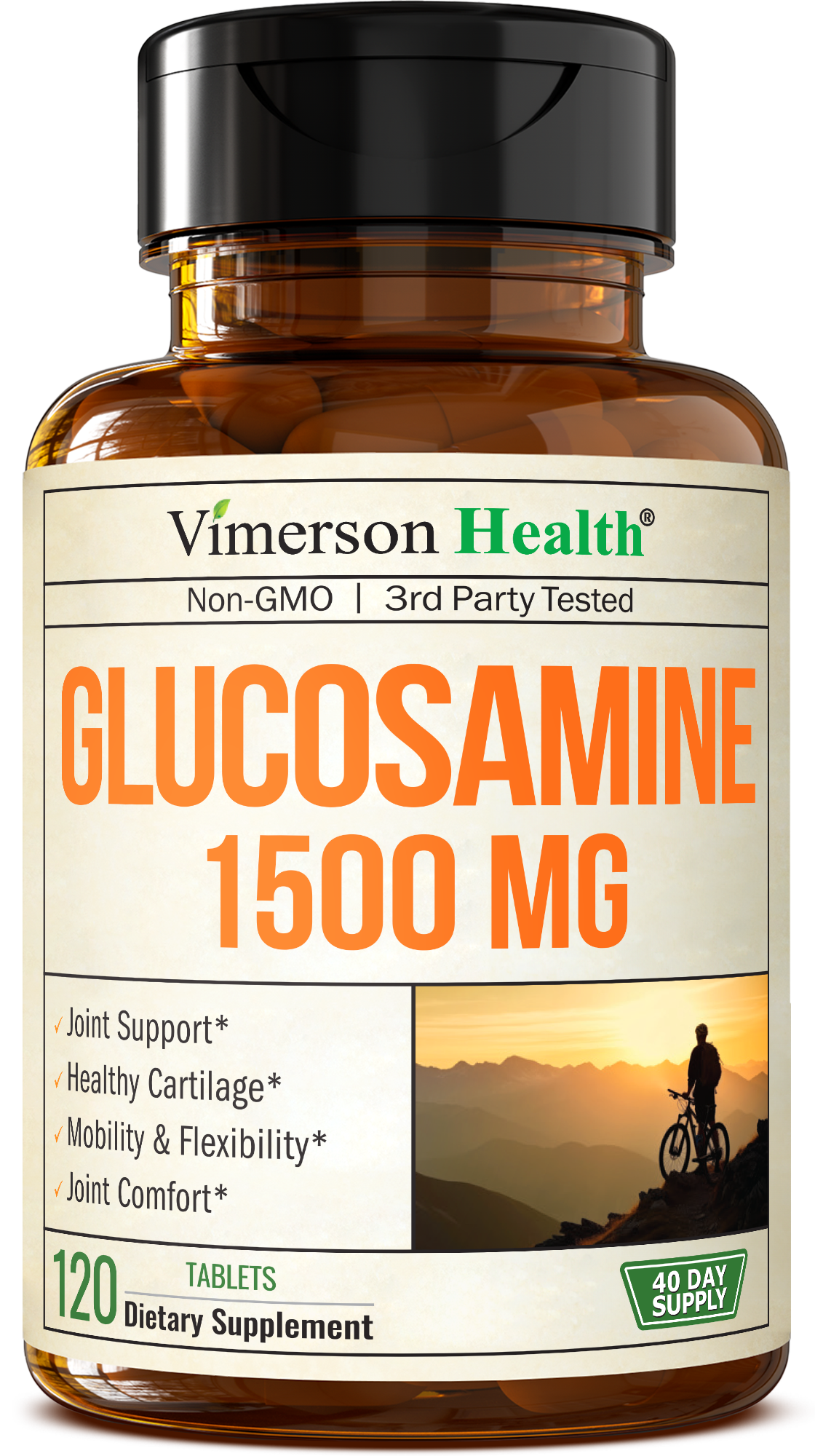 Glucosamine Sulfate 1500mg w/Potassium – FSA Eligible Joint Support Supplement for Cartilage, Bone & Joint Health, Occasional Discomfort Relief for Back, Knees & Hands – Glucosamine Complex 120 Tabs