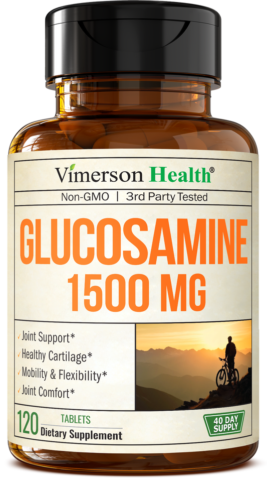 Glucosamine Sulfate 1500mg w/Potassium – FSA Eligible Joint Support Supplement for Cartilage, Bone & Joint Health, Occasional Discomfort Relief for Back, Knees & Hands – Glucosamine Complex 120 Tabs