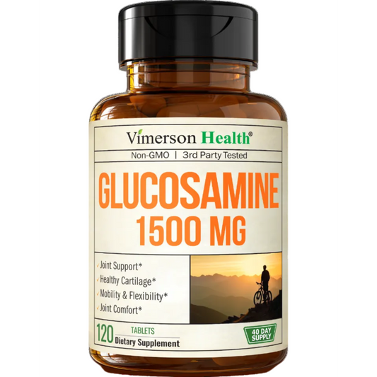 Glucosamine Sulfate 1500mg w/Potassium – FSA Eligible Joint Support Supplement for Cartilage, Bone & Joint Health, Occasional Discomfort Relief for Back, Knees & Hands – Glucosamine Complex 120 Tabs