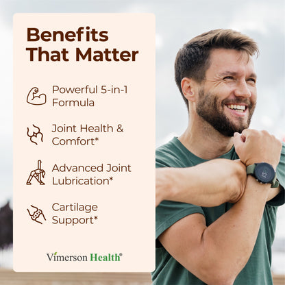 Glucosamine Sulfate with Hyaluronic Acid, Boswellia, Black Pepper & MSM Supplement – 5-in-1 Joint Supplements for Men and Women – Joint Health, Mobility & Bone Strength – FSA Eligible 60 Caps