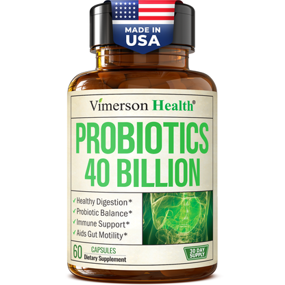 Probiotics for Women & Men with Prebiotics - 40 Billion CFU Probiotics for Digestive Health, Gut Health & Immune Support Supplement - Lactobacillus Acidophilus Probiotic - Vegetarian, Soy & Dairy Free