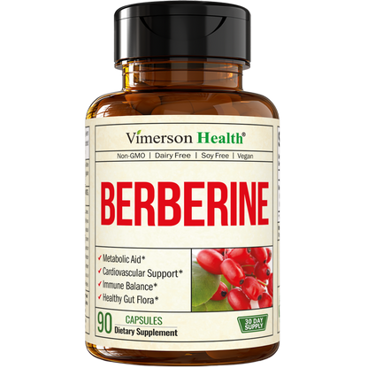 Berberine Supplement with Third Party Tested Berberine 1800mg - Immune Support Supplement for Cardiovascular, Gastrointestinal Function & Metabolic Aid - Vegan & Non-GMO