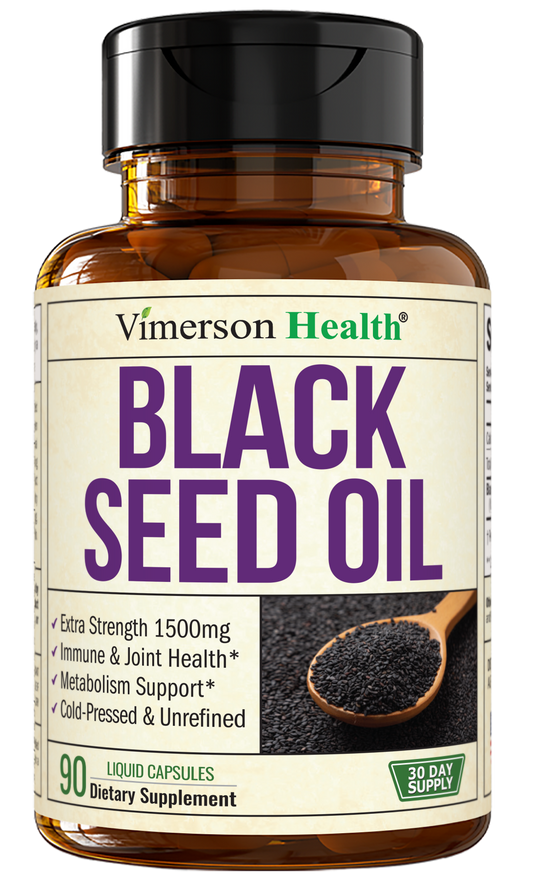Black Seed Oil - Cold Pressed Black Seed Oil Capsules - Provides Vitamin E & Omega 3 6 9 - High Potency (1500mg) for Immune & Joint Support, Antioxidants, Digestion, Hair Skin Nails - Vegan 90 Caps