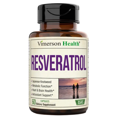 Japanese Knotweed Capsules - Resveratrol Supplement with 1000mg Japanese Knotweed, Green Tea Extract, Quercetin, Grape Extract. Potent Antioxidant for Healthy Aging & Cardiovascular Support. 60 Caps