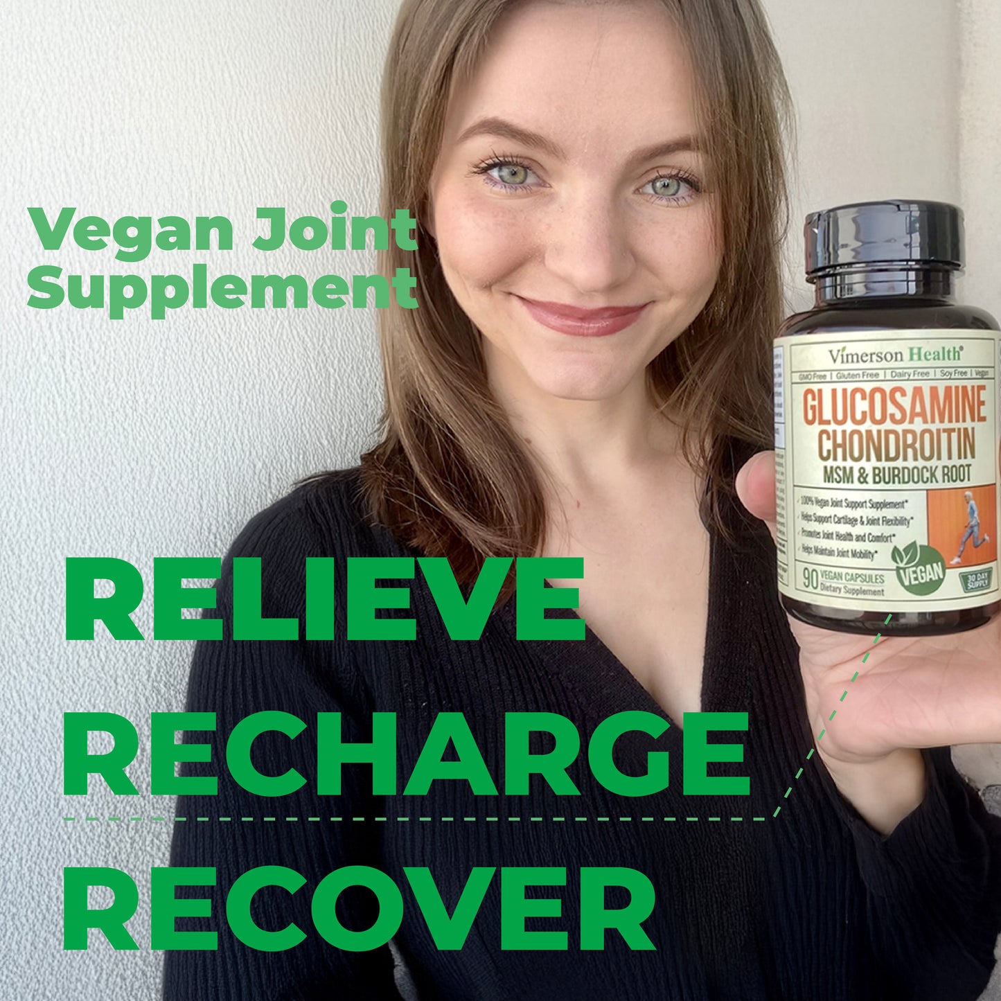 Glucosamine Chondroitin MSM – Joint Support Supplement for Women and Men with Glucosamine Sulfate 1500 mg, Chondroitin and MSM – for Cartilage, Joint Health and Flexibility – 90 Capsules, Vegan