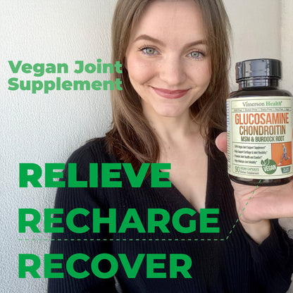 Glucosamine Chondroitin MSM – Joint Support Supplement for Women and Men with Glucosamine Sulfate 1500 mg, Chondroitin and MSM – for Cartilage, Joint Health and Flexibility – 90 Capsules, Vegan