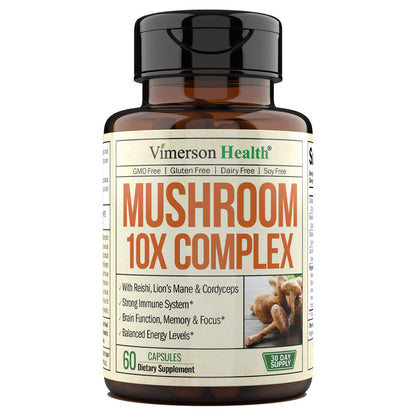 MUSHROOM 10X COMPLEX SUPPLEMENT - MEMORY & IMMUNE HEALTH
